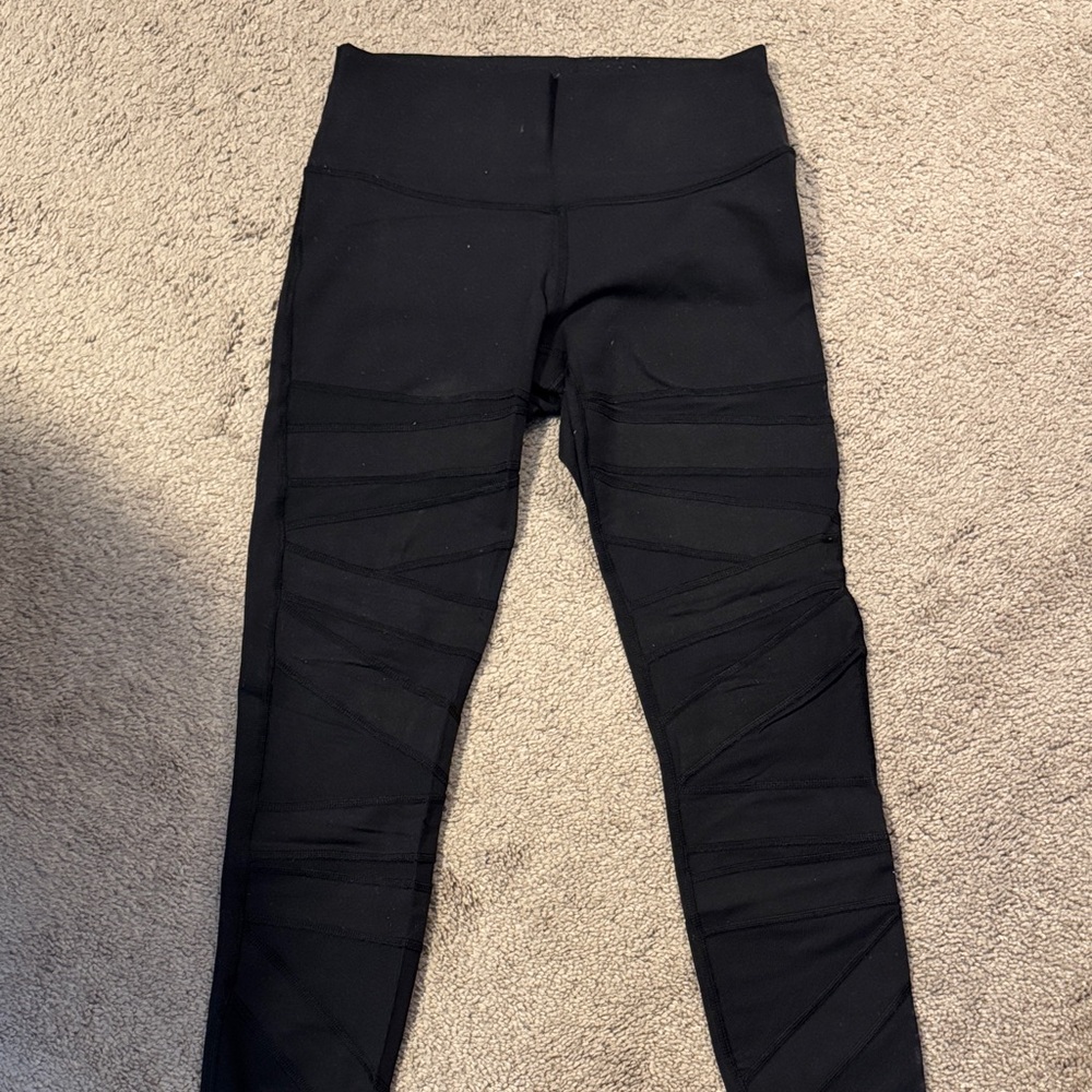 Lululemon Black Leggings with Mesh Detail